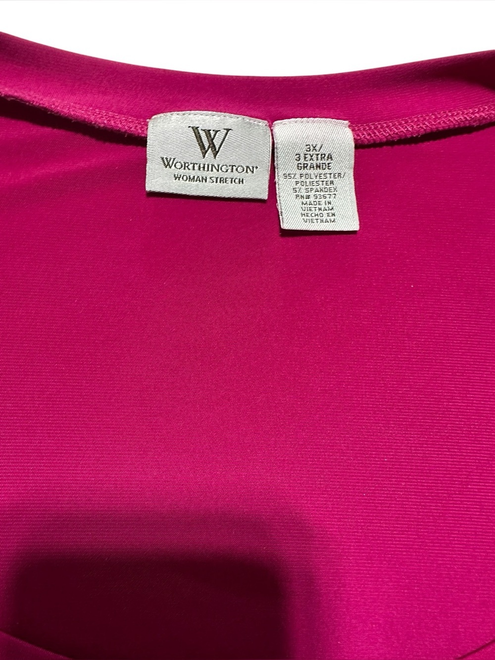 Worthington Fuchsia Short Sleeve Scoop Neck Tee 3X - Picture 4 of 10